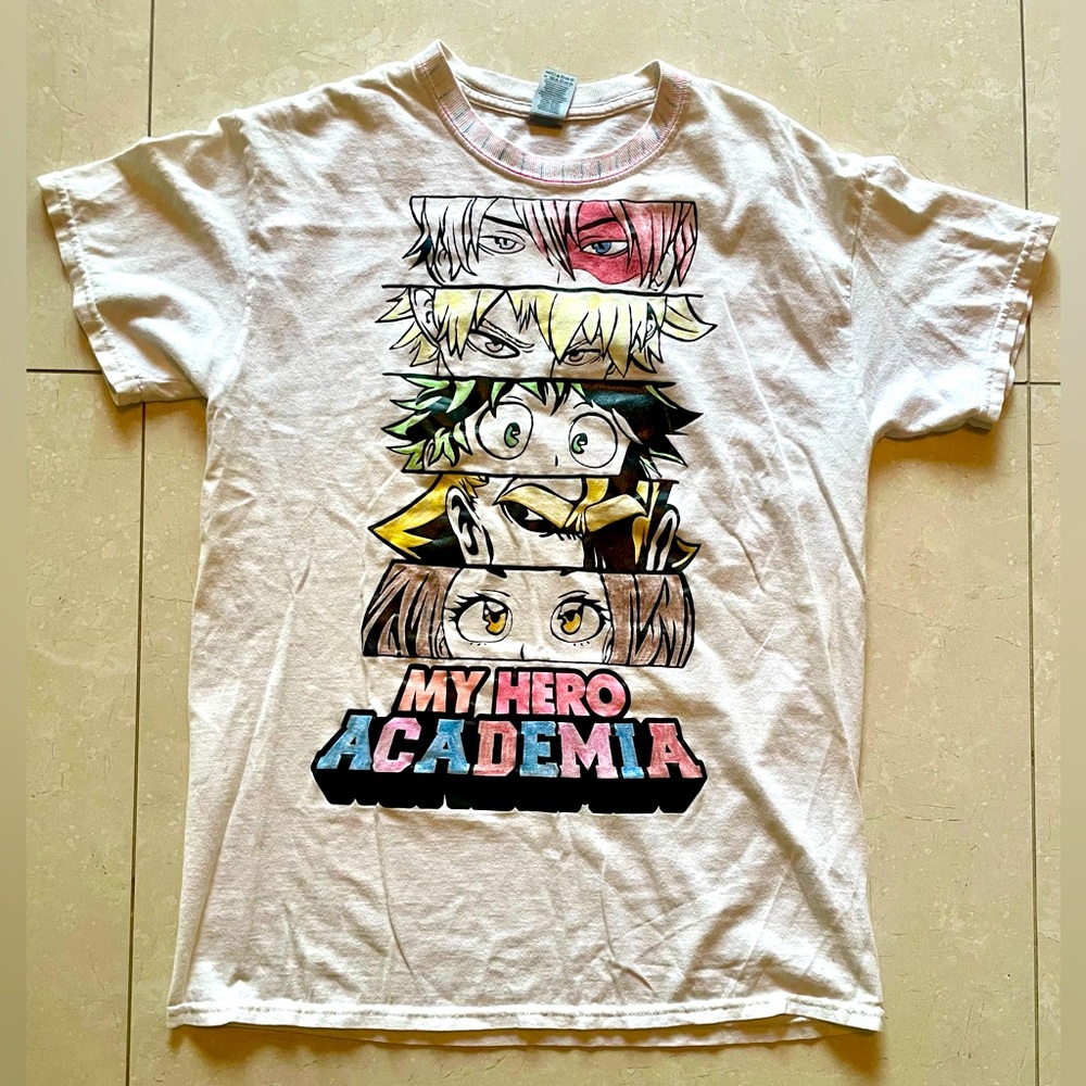 Vintage My Hero Academia Graphic T-Shirt - White Rare Find